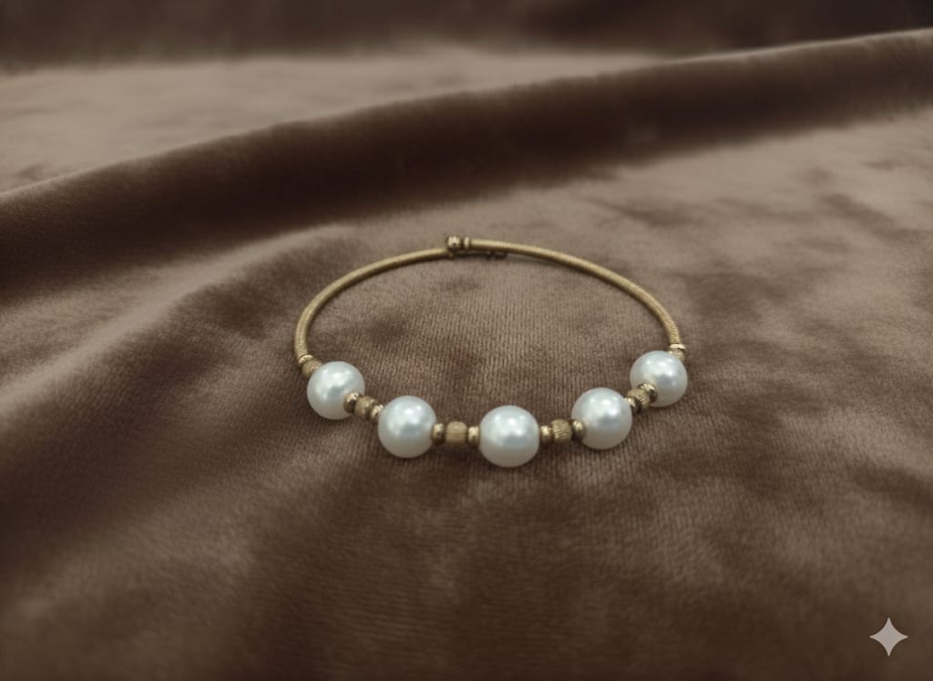 Bracciale in argento vermeil e perle