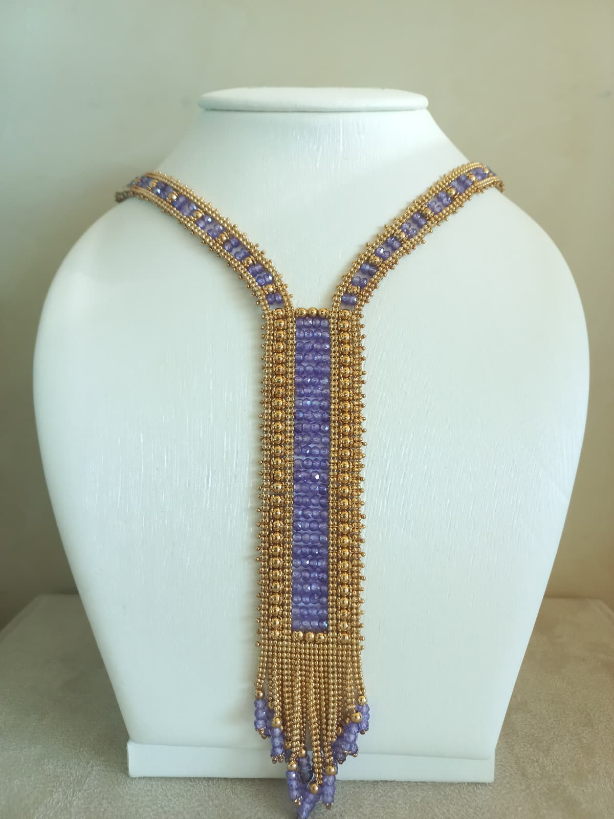 Collana in argento vermeil ed ametista