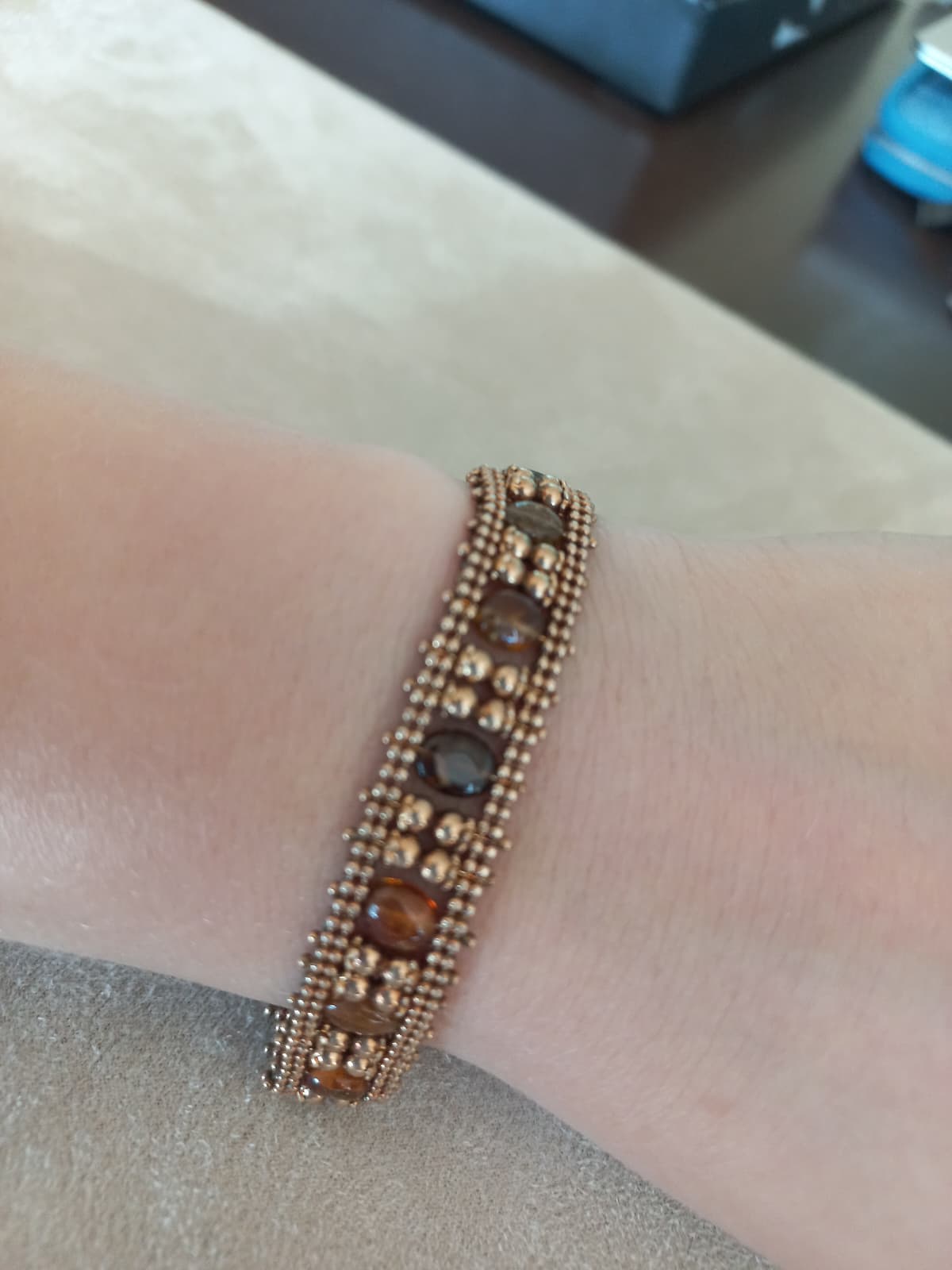 Bracciale in vermeil rosa e pietre