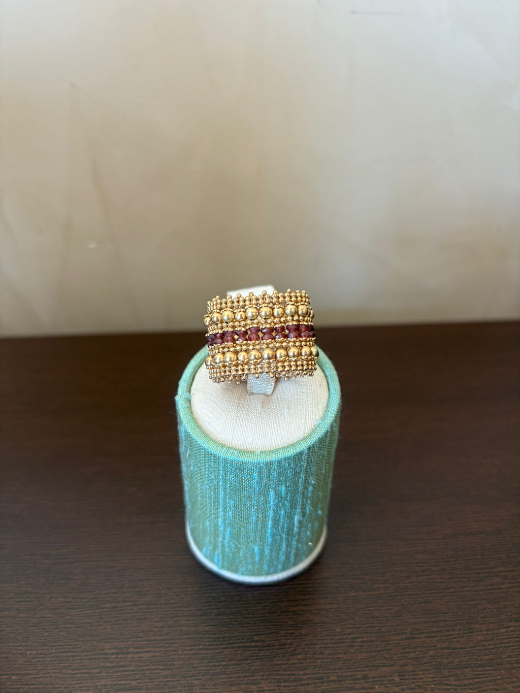 Anello in argento vermeil e rodolite