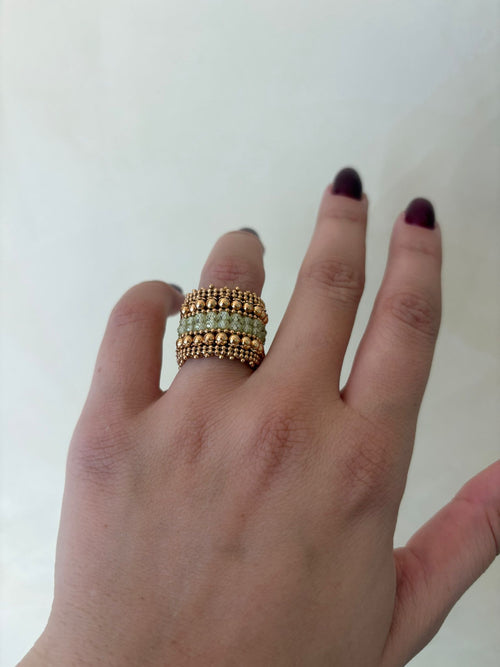 Anello in argento vermeil e peridoto