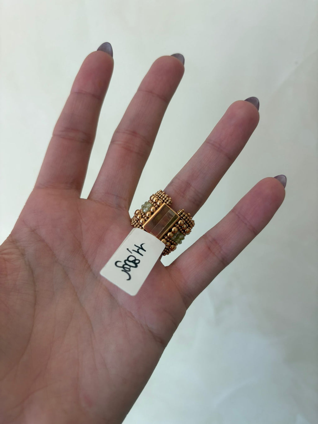 Anello in argento vermeil e peridoto