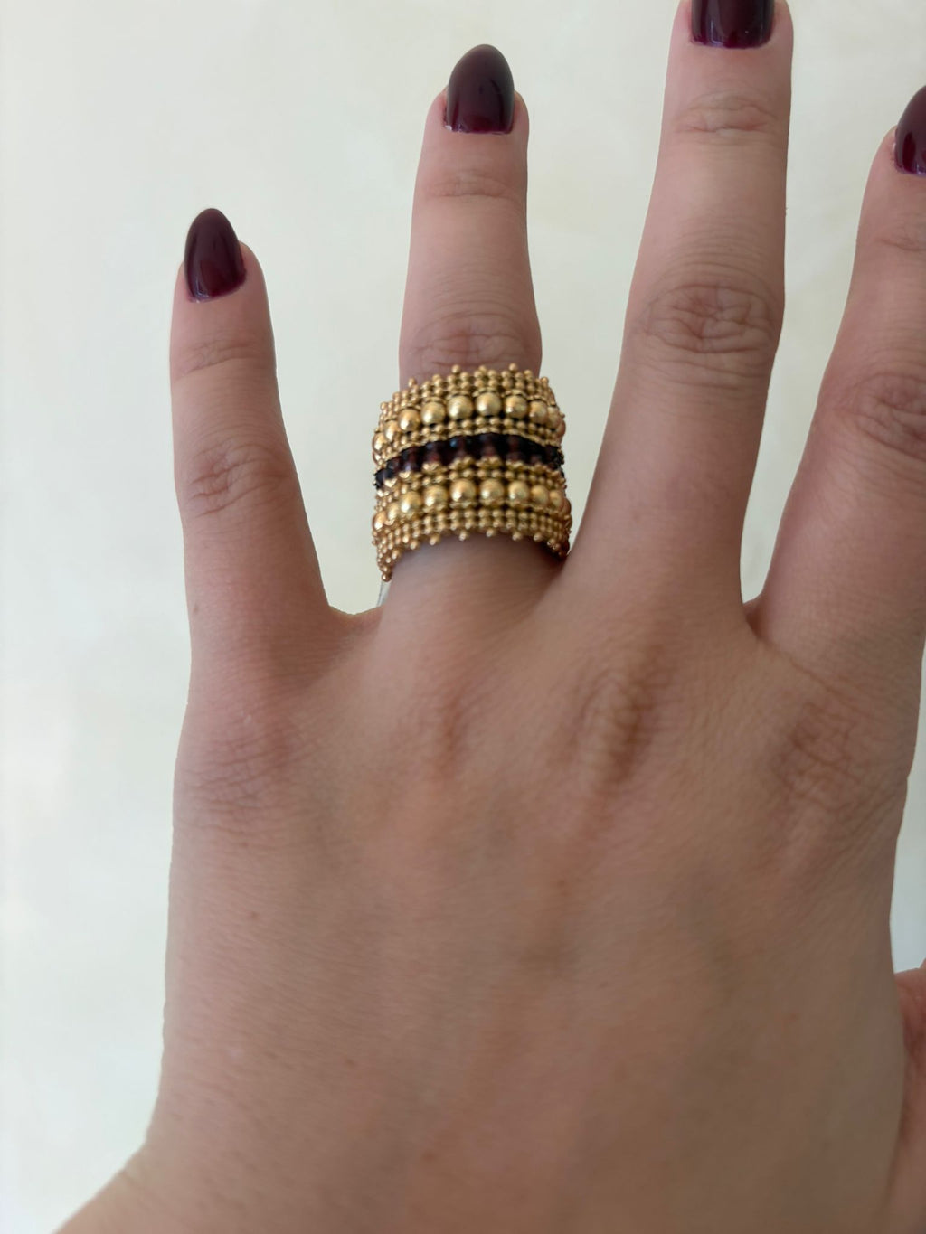 Anello in argento vermeil e rodolite