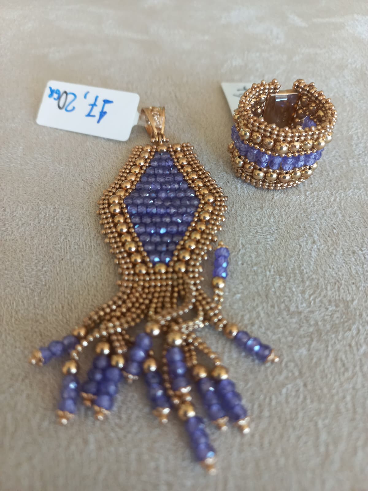 Set pendente - anello argento vermeil e ametista